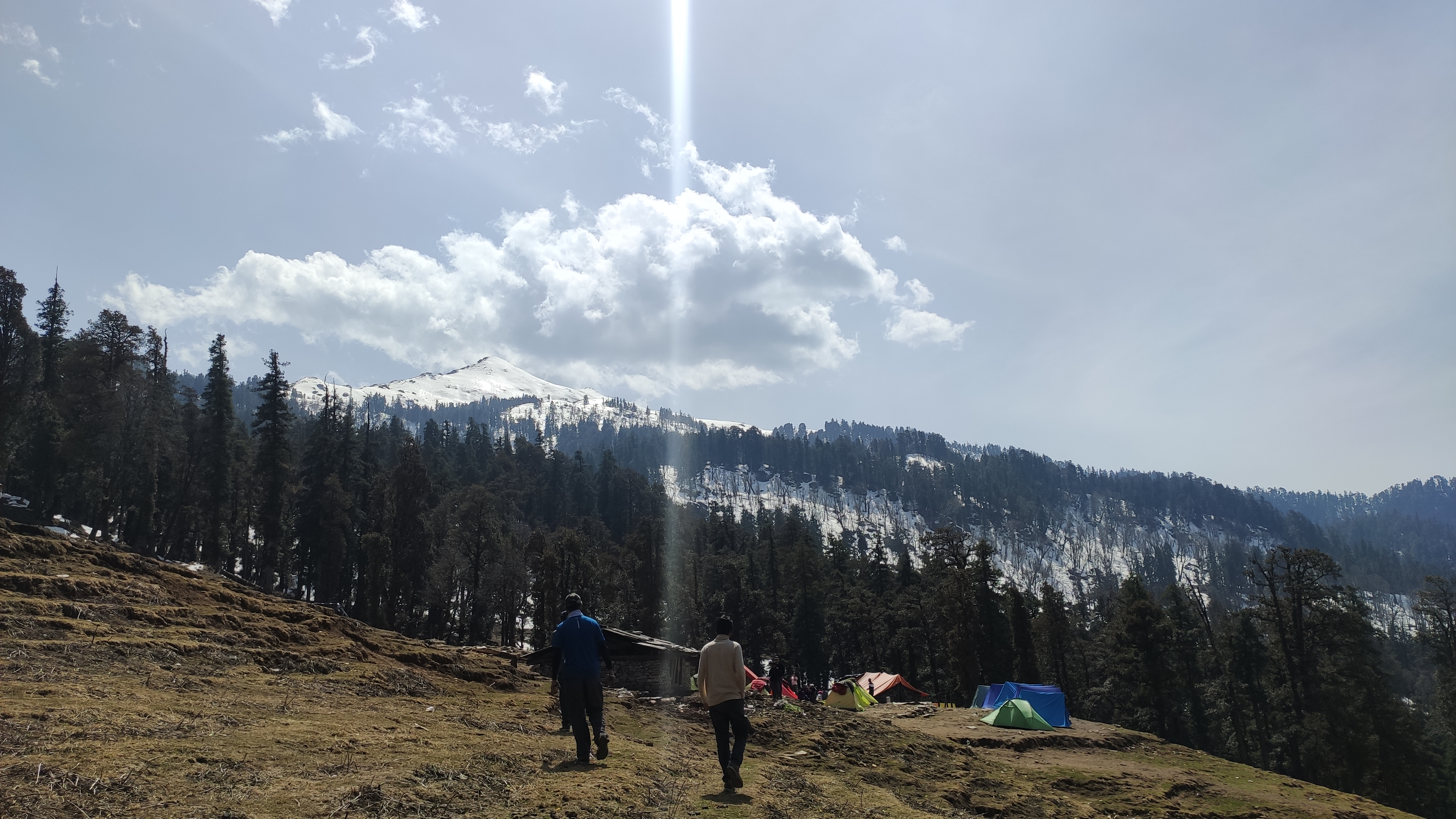 Sighting of kedarkanta peak from base camp