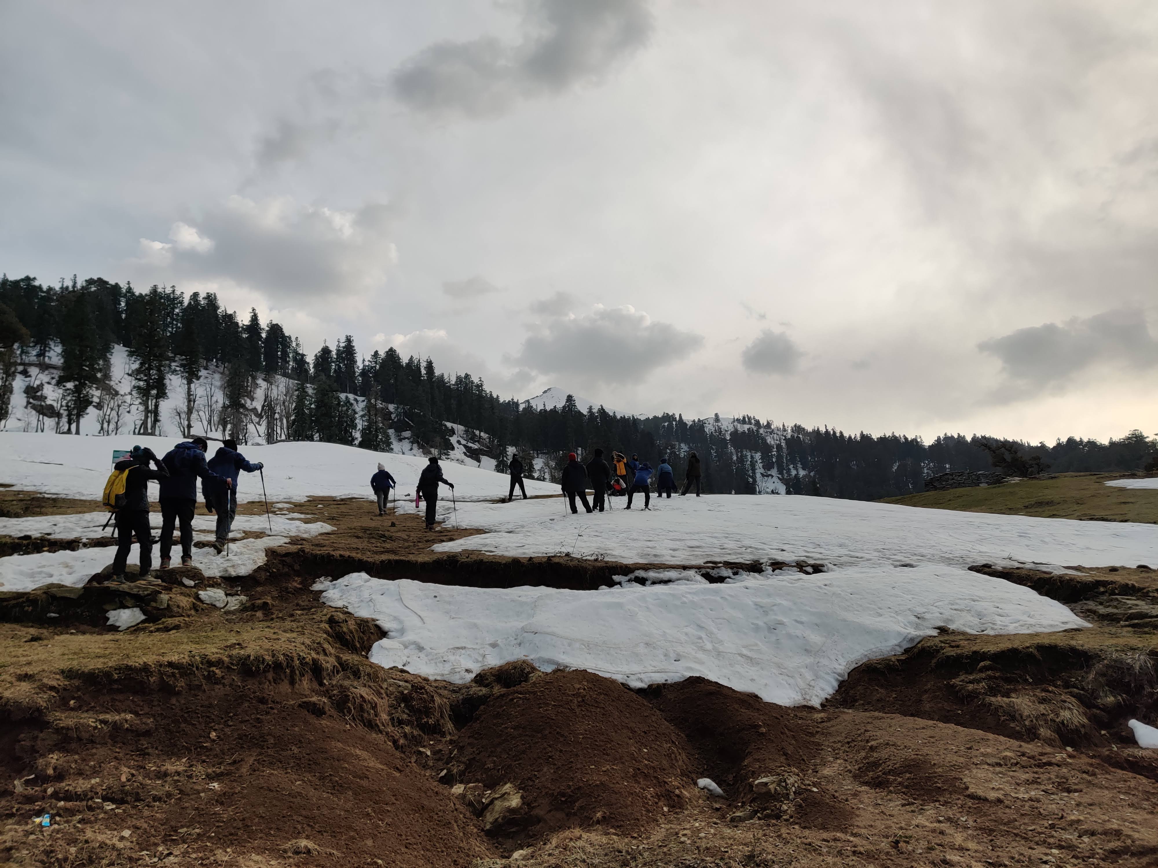 Large snow patch where we spent time on our acclimatization walk